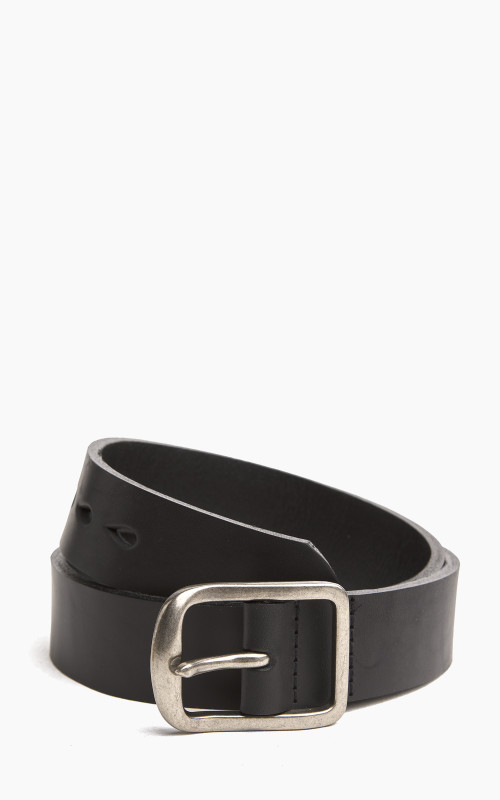 Naked & Famous Denim Thick Belt Bovine Leather 7mm Black