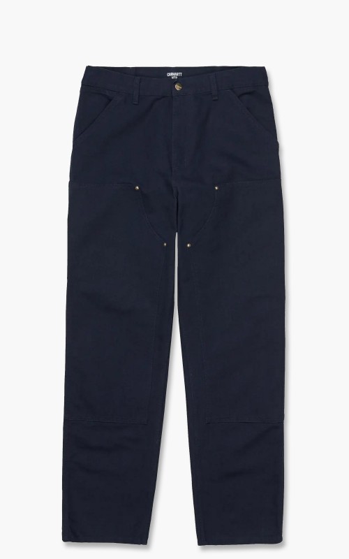 Carhartt WIP Double Knee Pant Dearborn Canvas Rinsed Dark Navy