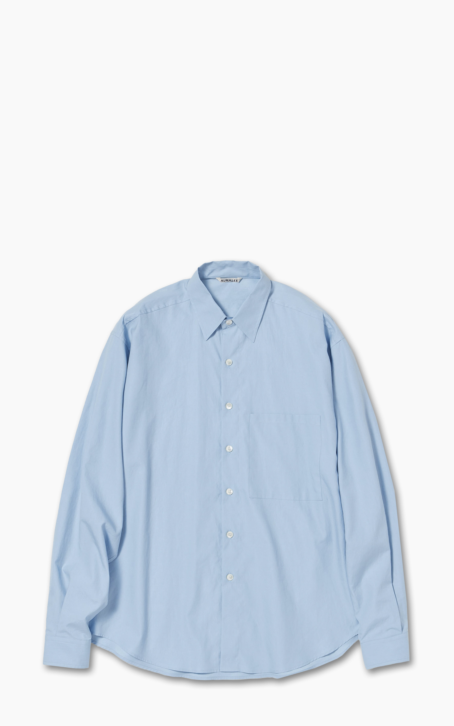 Auralee Washed Finx Twill Big Shirt Sax Blue | Cultizm