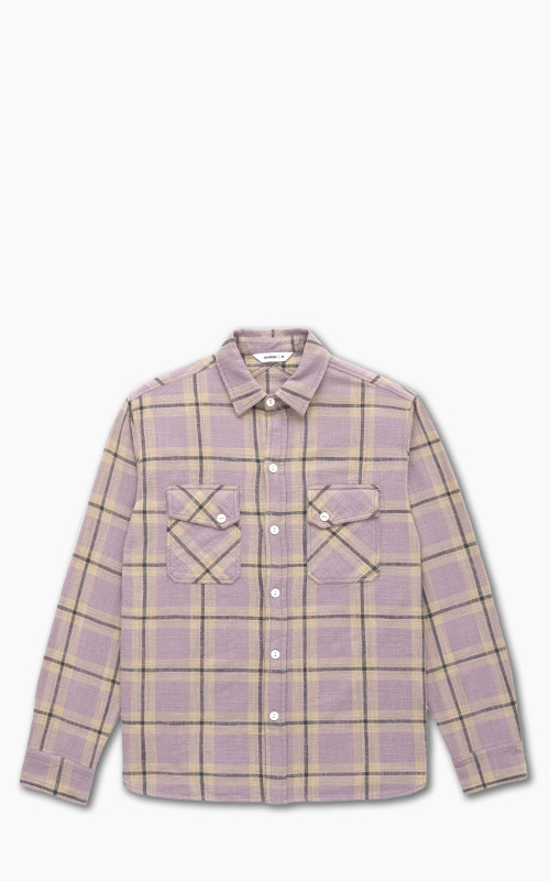 3sixteen Crosscut Flannel Shirt Mauve Slub Check