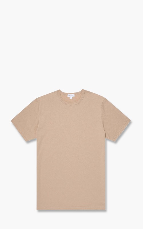 Sunspel Short Sleeve Classic Crewneck T-Shirt Cashew