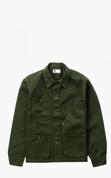 Tellason Coverall Jacket Garment Dyed Green 13oz