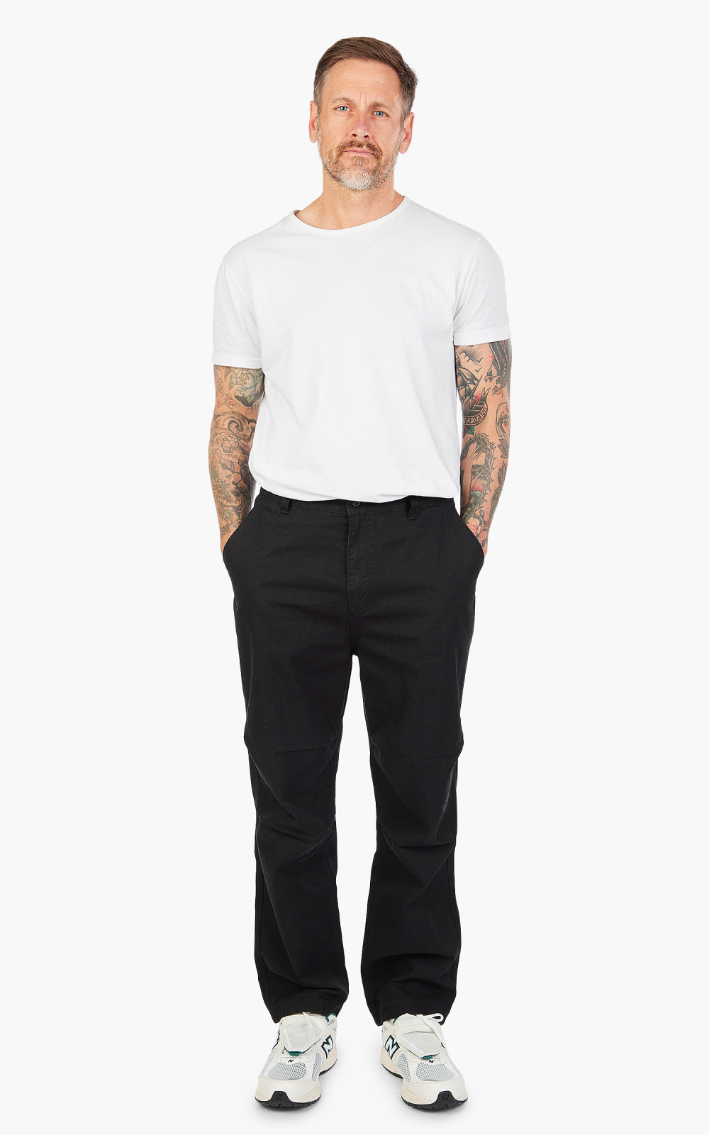 FrizmWORKS Slub Cotton Two Tuck Pants Black | Cultizm