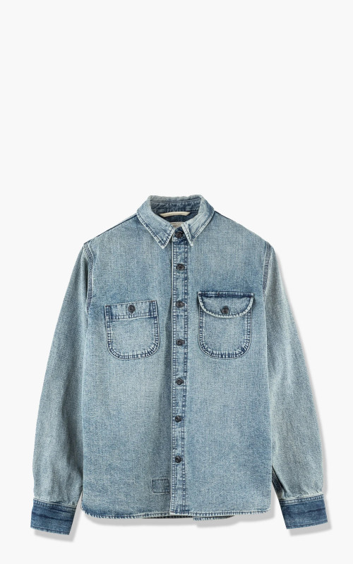 Rogue Territory Work Shirt Washed Out Indigo Selvedge Canvas