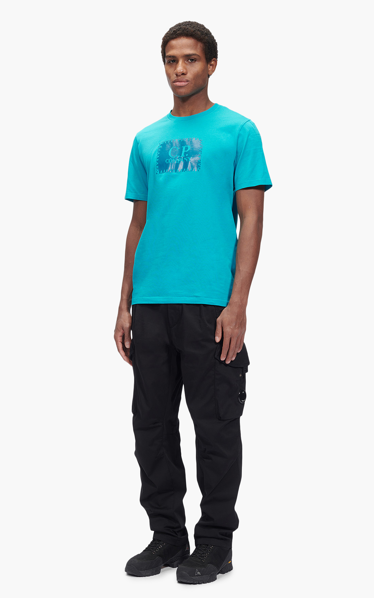 C.P. Company Stretch Sateen Loose Fit Cargo Pants Black | Cultizm