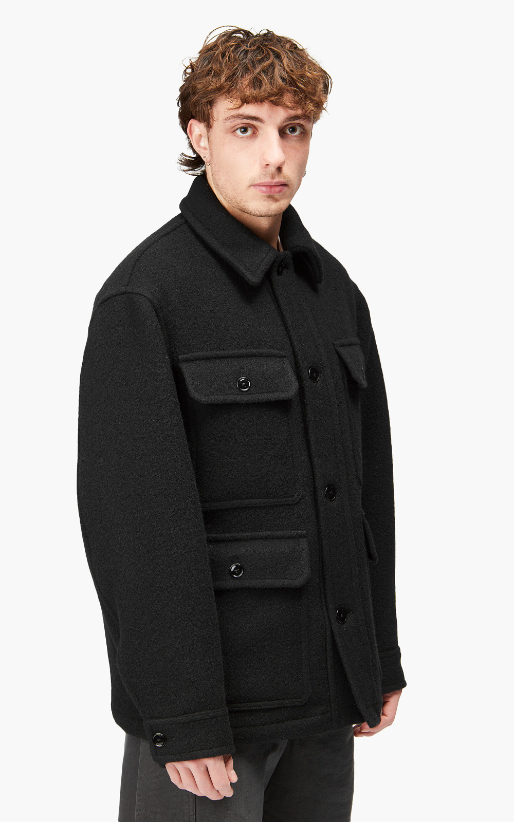 Lemaire Hunting Jacket Wool Black | Cultizm