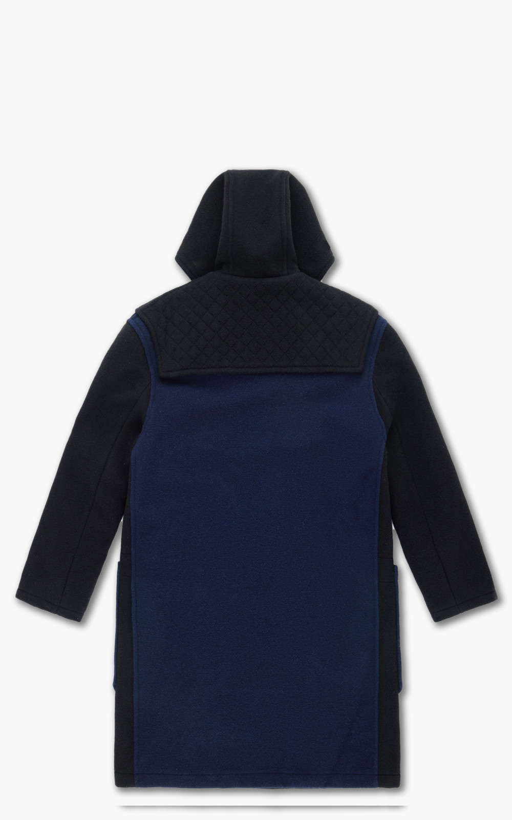 3sixteen x Gloverall Duffel Coat Black/Navy Wool | Cultizm