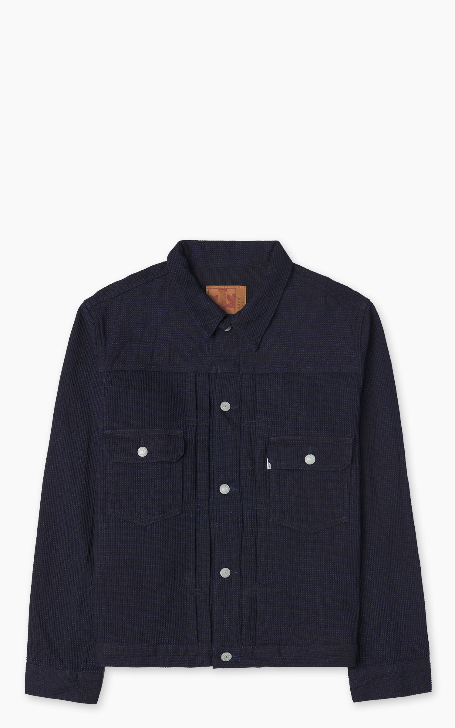 Omoto Denim 3220 Type 2 Cube Sashiko Denim Jacket Indigo