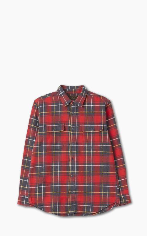 Filson Vintage Flannel Work Shirt Red Charcoal Plaid