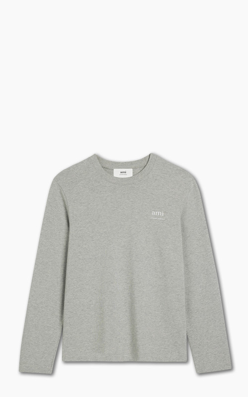 AMI Paris Ami Alexandre Mattiussi Long Sleeve T-Shirt Heather Ash Grey