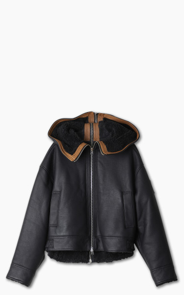 Y/Project Split Wire Jacket Leather Black