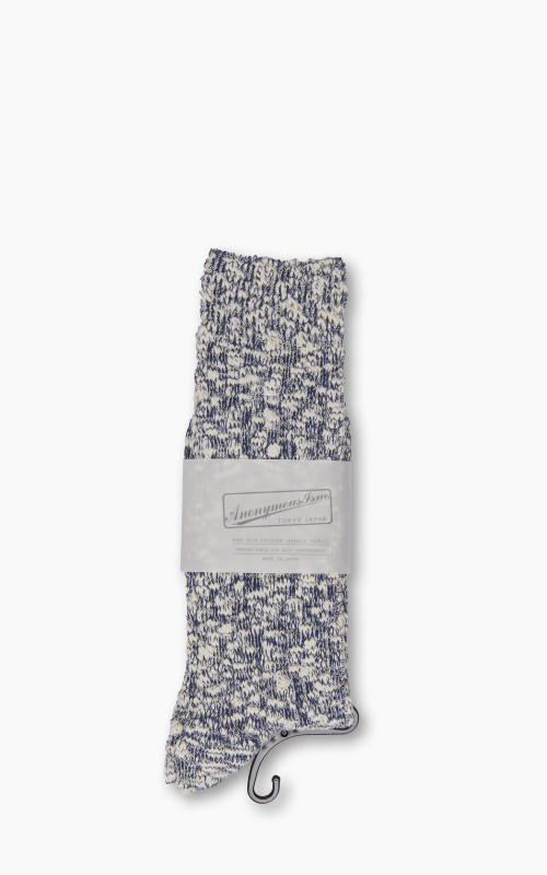 Anonymous Ism Socks Lightweight Slub Crew Navy