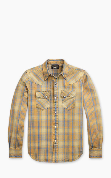RRL Slim Fit Plaid Western Shirt Yellow/Multi