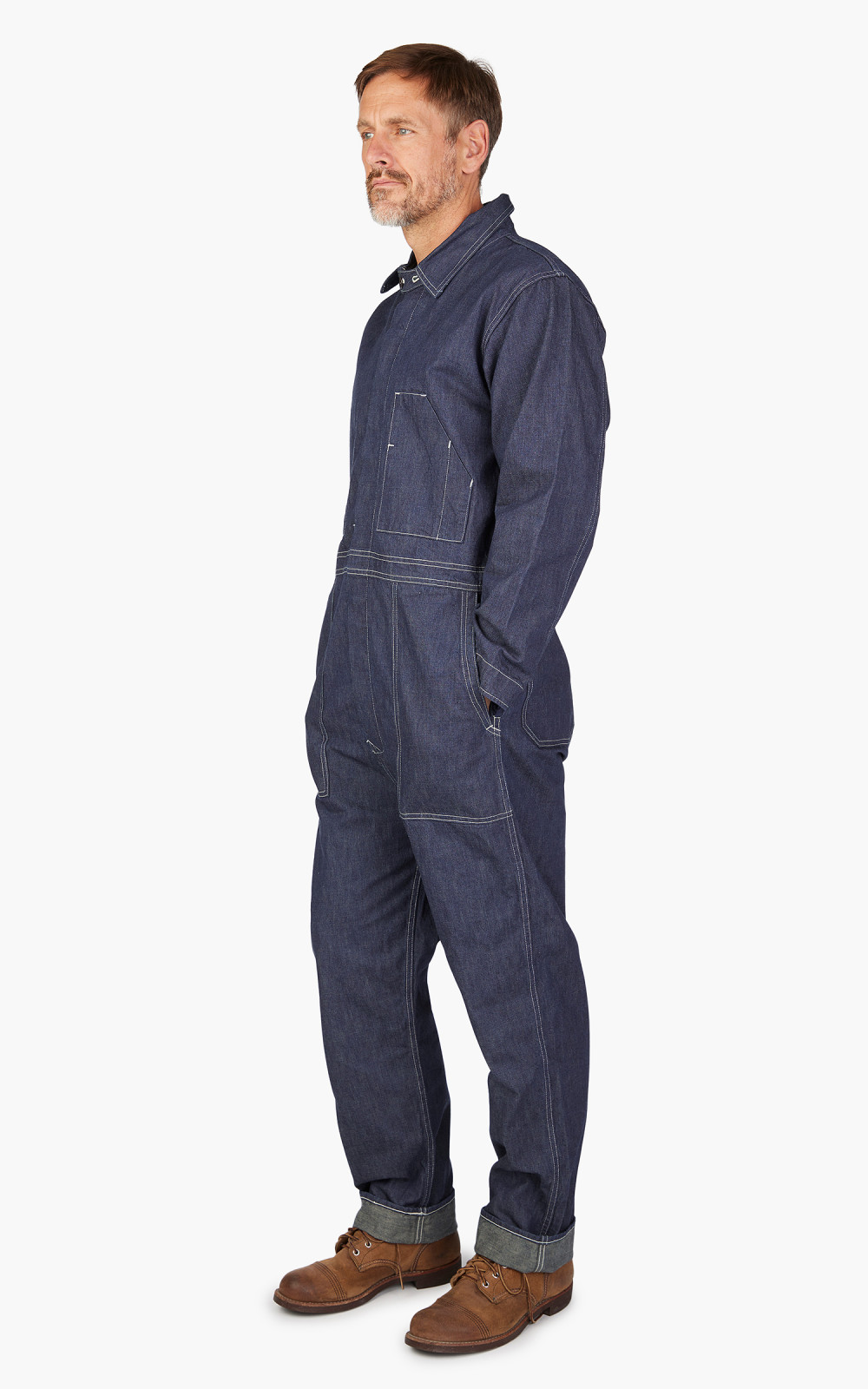 6.0 oz. Lightweight Indigo Denim Jumpsuit/ Coverall - Med