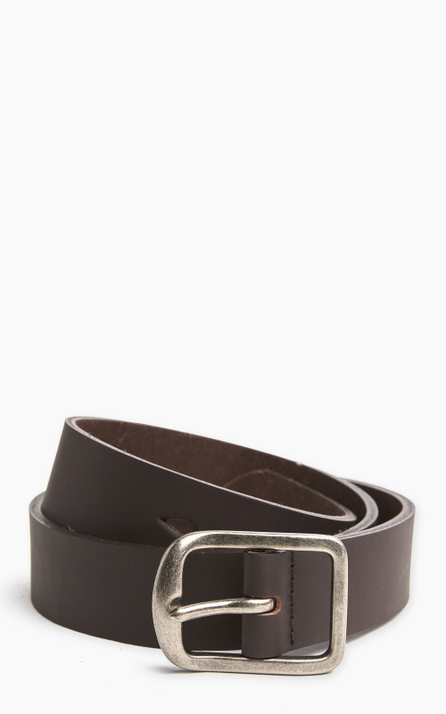 Naked & Famous Denim Thick Belt Bovine Leather 7mm Brown