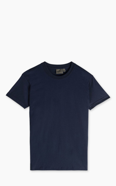 Naked &amp; Famous Denim Circular Knit T-Shirt Solid Navy
