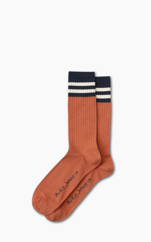 Nudie Jeans Amundsson Sport Socks Football Rusty Peach