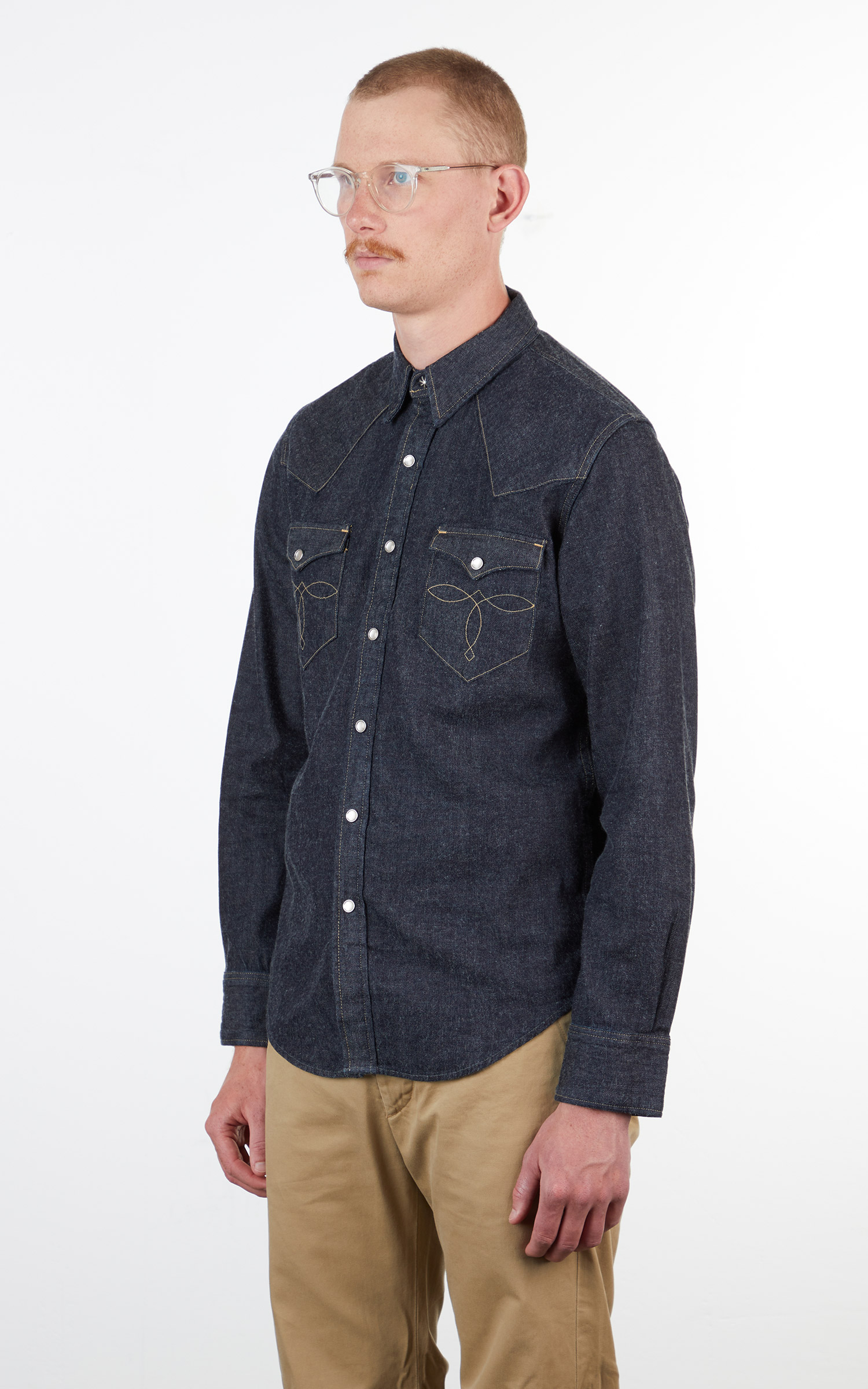 プレイステーション RRL DENIM BUFFALO CONCHO BUTTON SHIRT M | www