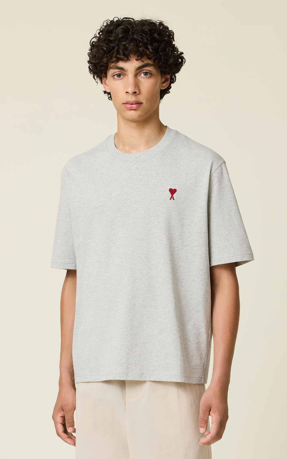 おすすめ人気ランキング2024年 AMI Paris Red Ami De Coeur Boxy Fit T-Shirt Heather Ash Grey テープ・マスキングテープ