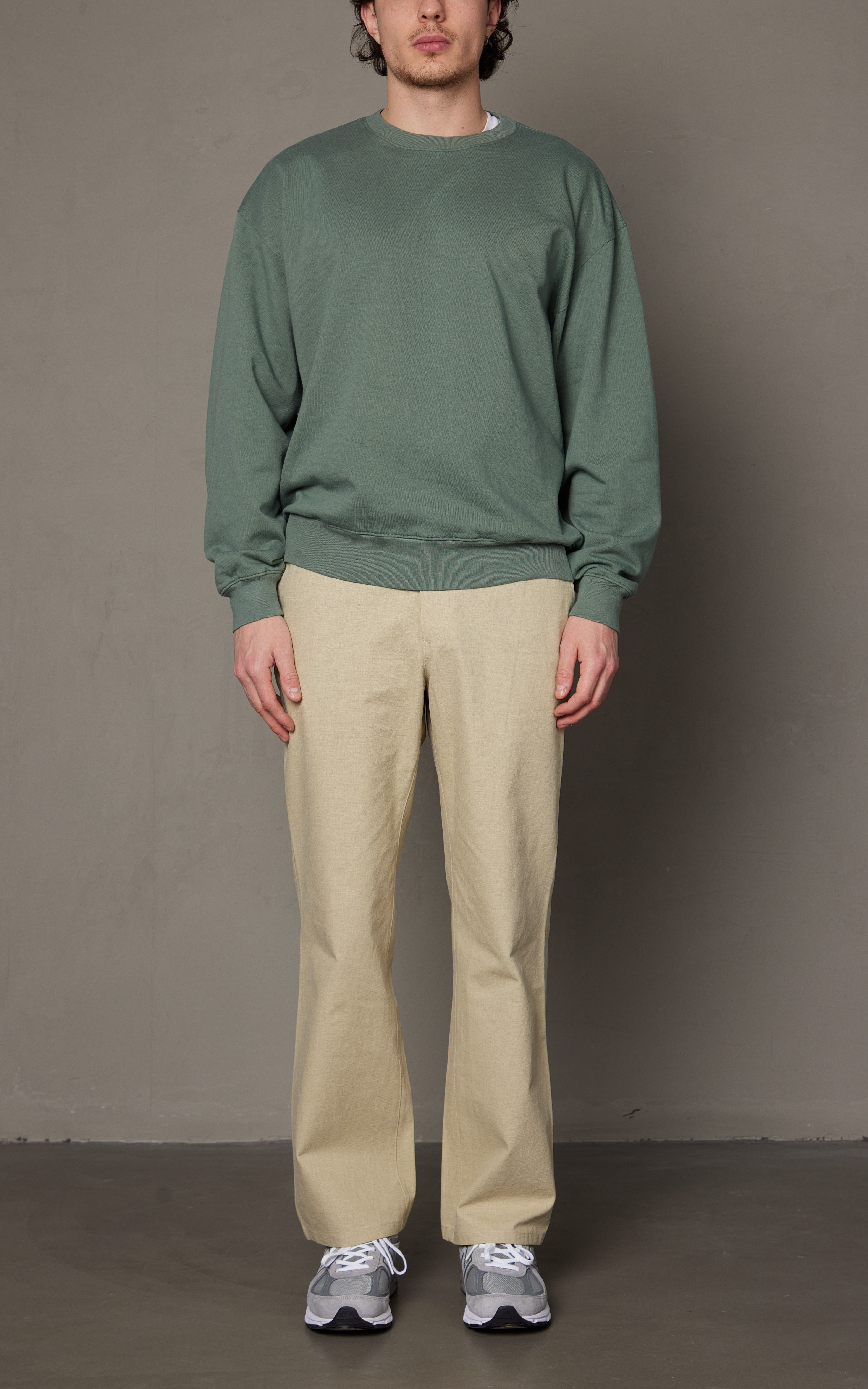 Auralee Washed Hard Twist Canvas Pants Khaki Beige | Cultizm