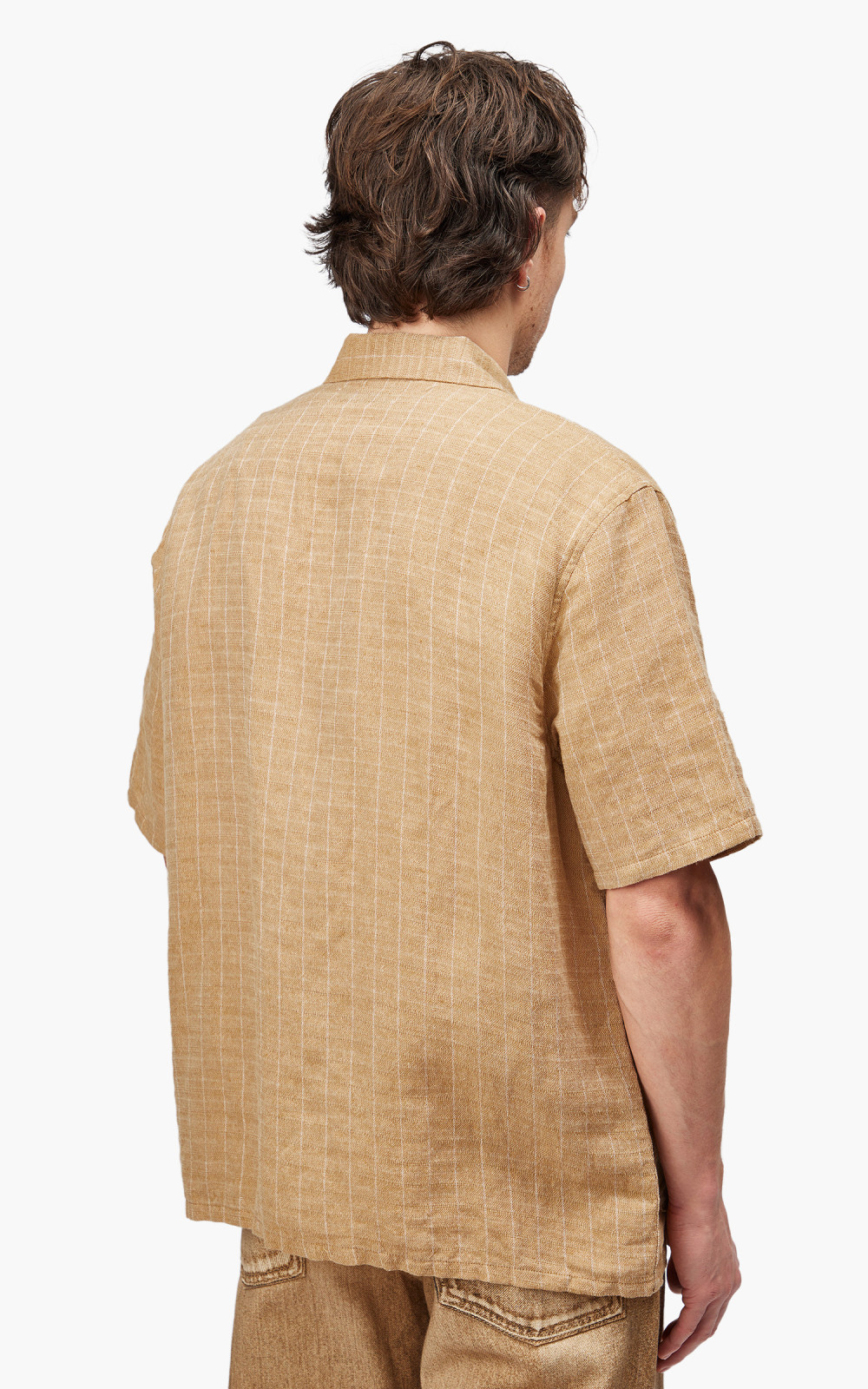 Our Legacy Elder Shirt Shortsleeve Oat Texan Pinstripe | Cultizm