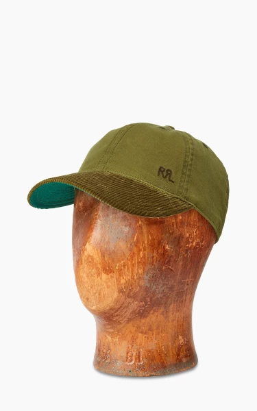 RRL Oilcloth Ball Cap Explorer Olive