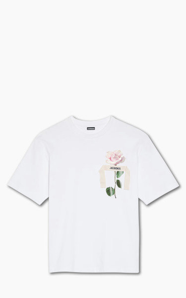 Jacquemus Le T-Shirt Rose Logo Rose White
