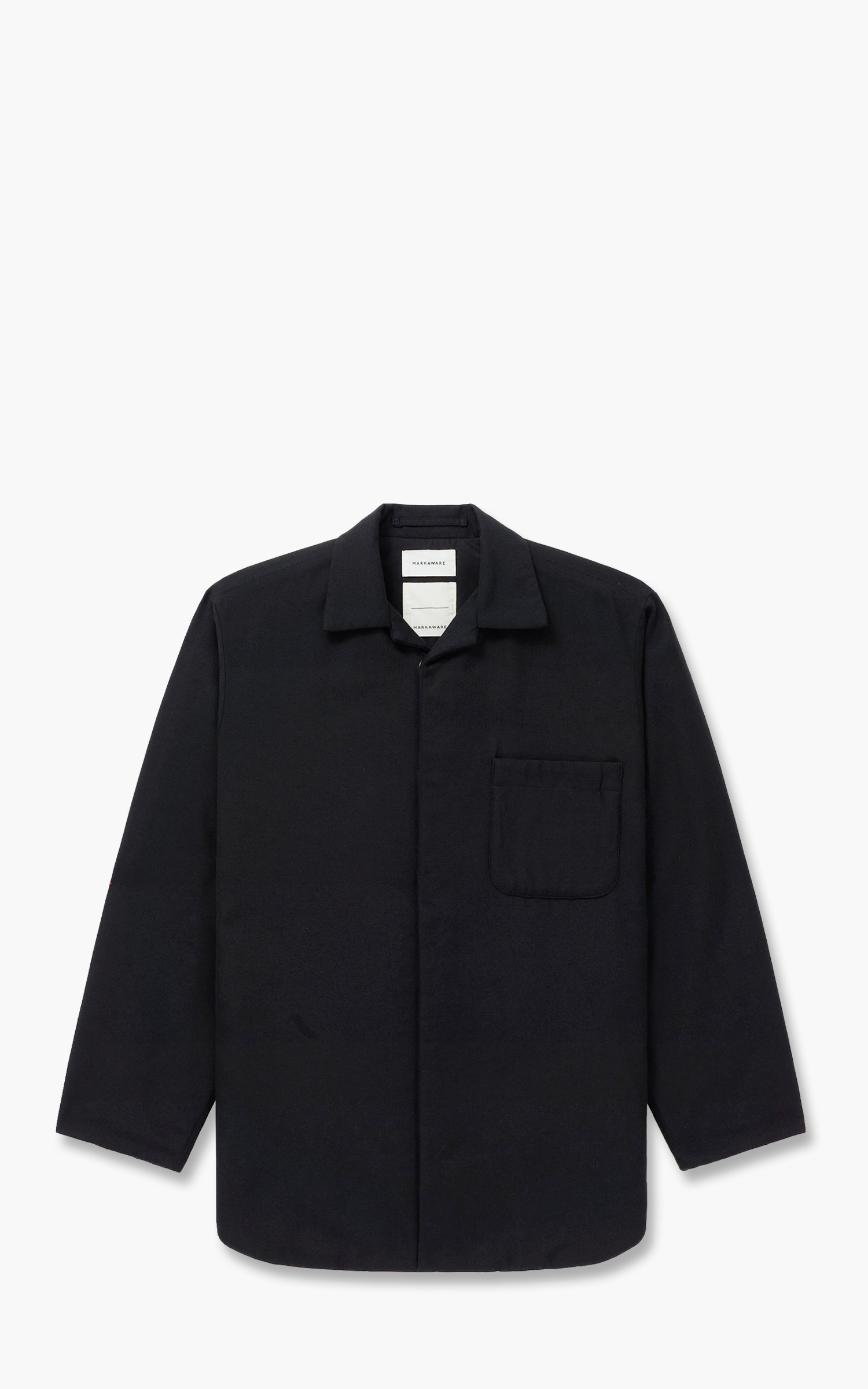 Markaware Organic Cotton Wool Twill Puffed Shirt Jacket Black