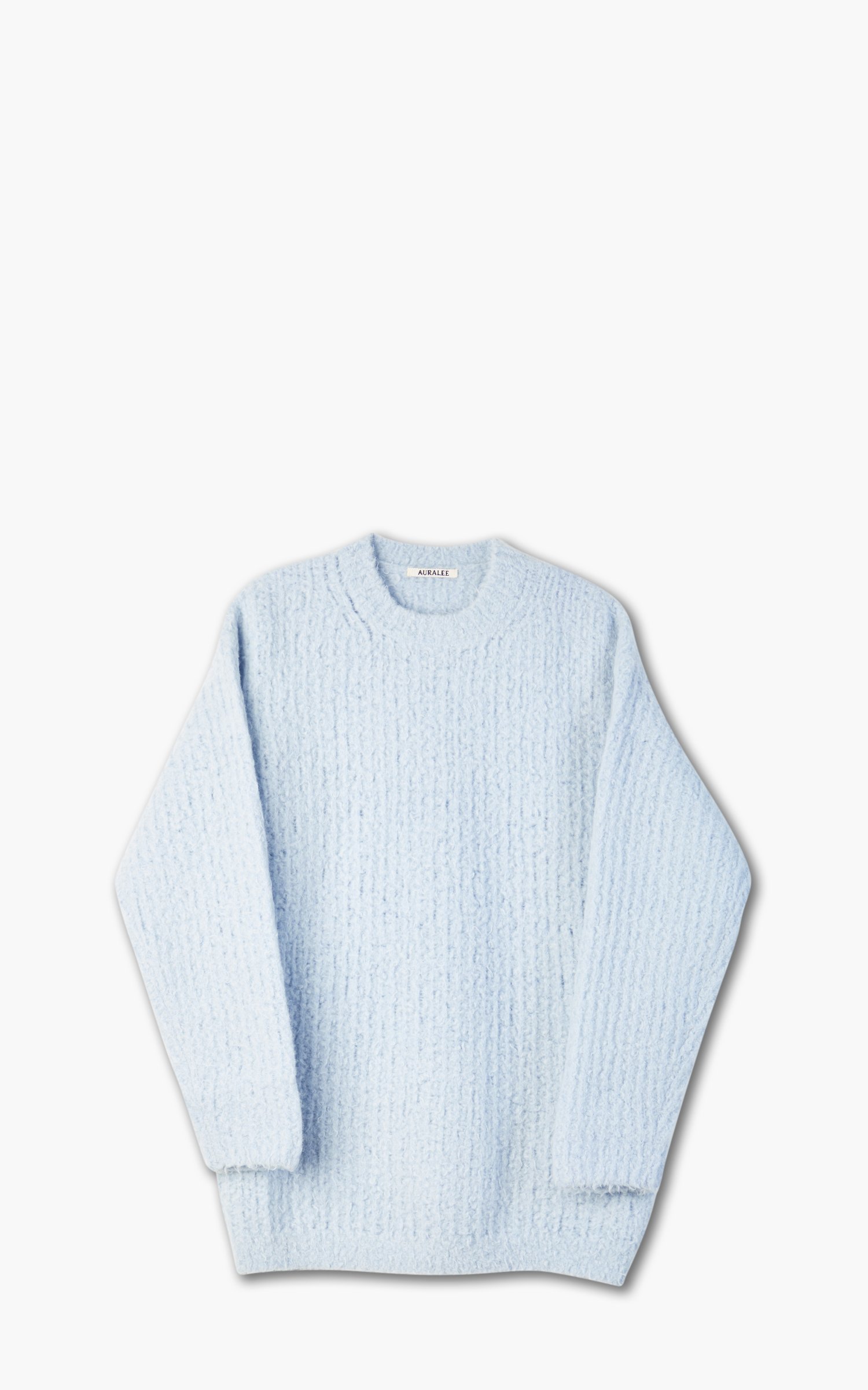 Auralee W Milled Wool Moal Knit Big P/O Light Blue | Cultizm