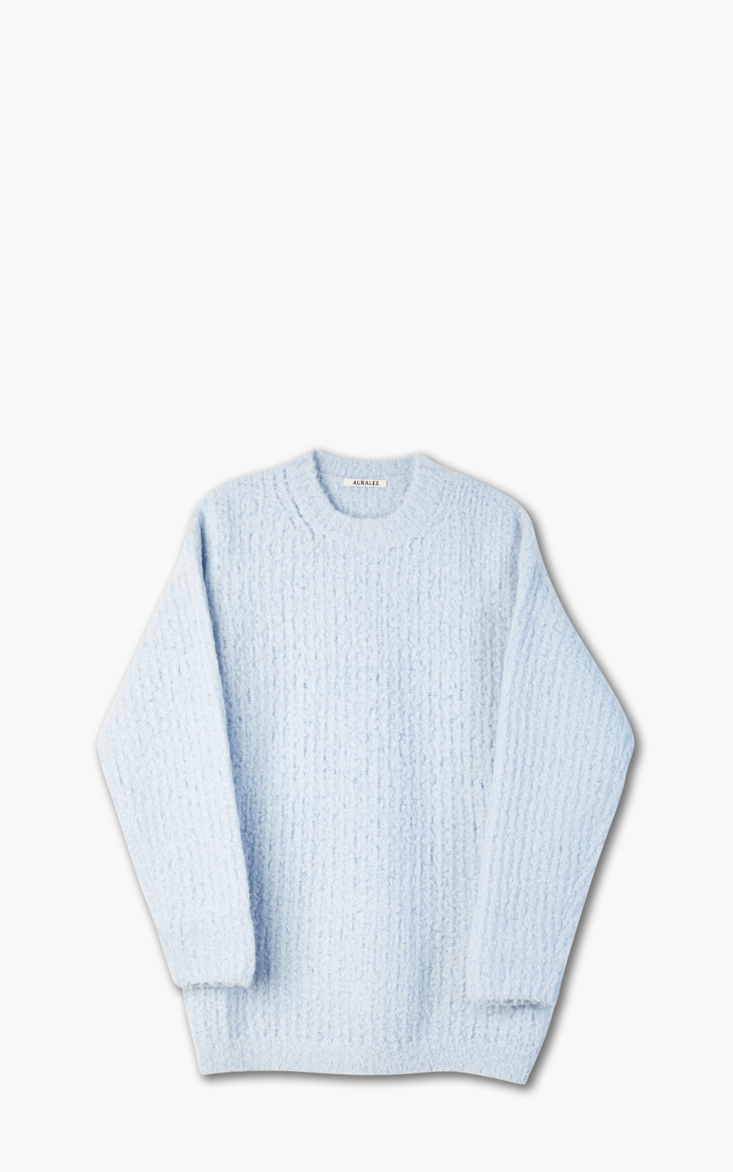 Auralee W Milled Wool Moal Knit Big P/O Light Blue | Cultizm