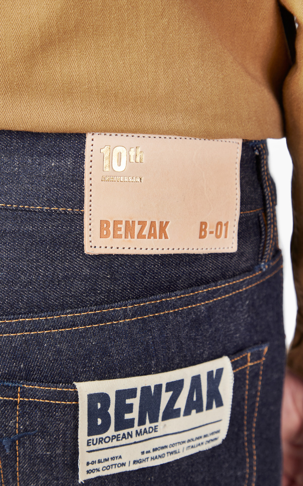 Benzak B-01 Slim Brown Cotton Golden Selvedge 15oz '10-Year Benzak B-01 Slim Brown Cotton Golden Selvedge 15oz '10-Year