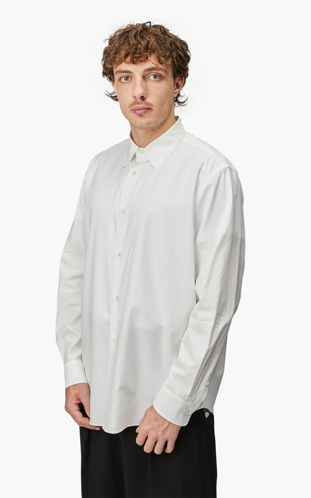 Auralee Washed Finx Twill Shirt White | Cultizm Auralee Washed Finx Twill Shirt White | Cultizm
