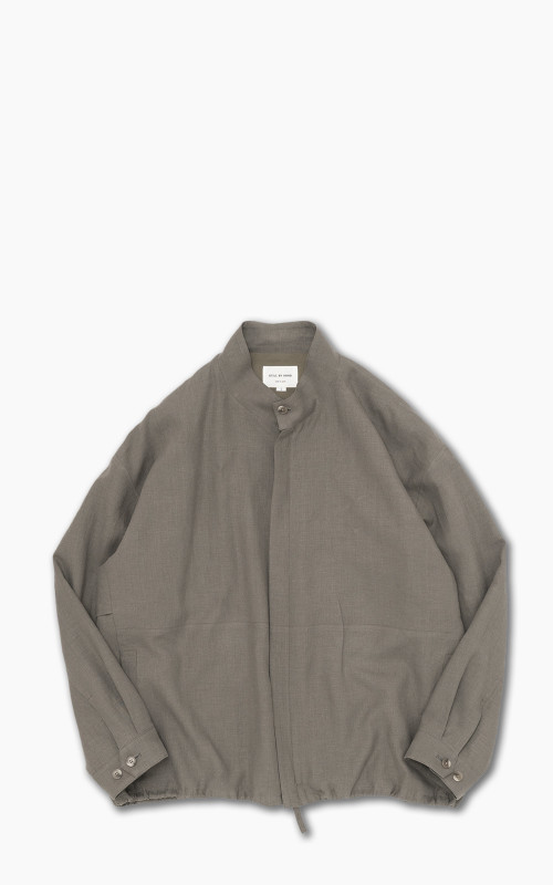 Still By Hand Peach Skin Linen Blouson Taupe