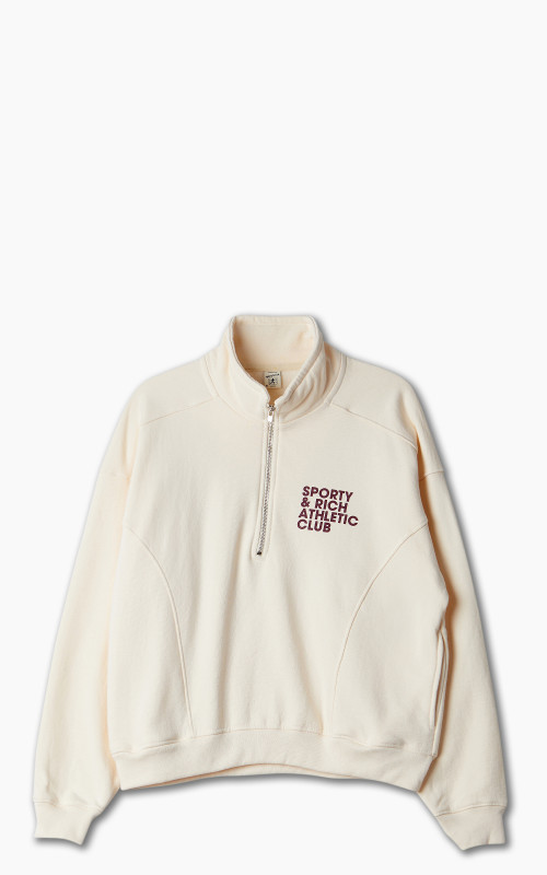 Sporty & Rich Exercise Often Quarter Zip Cream/Merlot