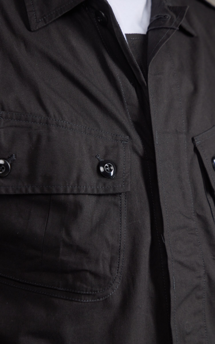 Houston Jungle Fatigue Jacket Cotton Poplin Black | Cultizm