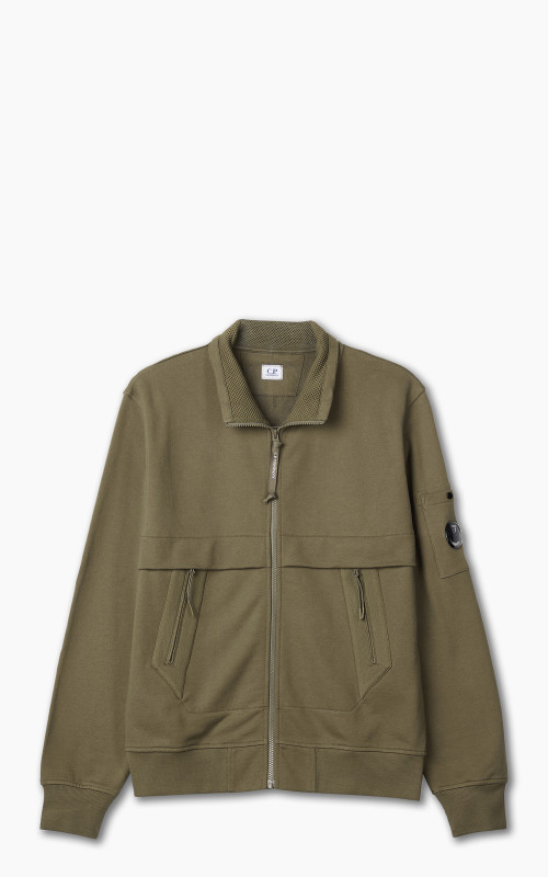 C.P. Company Diagonal Raised Fleece Full Zipped Sweatshirt Butternut