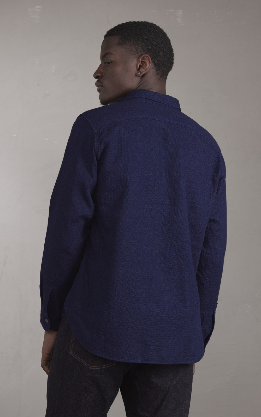 FOB Factory F3507 Indigo Gauze Work Shirt Navy | Cultizm