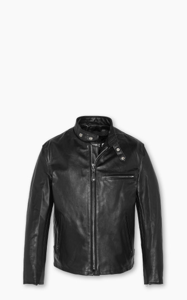 Schott NYC 141 Classic Cafe Racer Leather Motorcycle Jacket Black