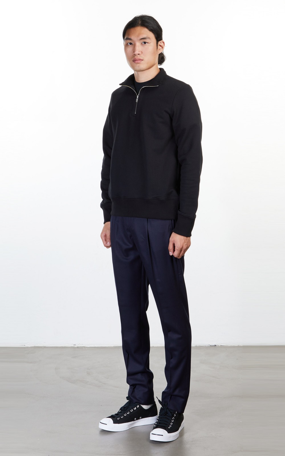 archive agbes b 霜降り 黒白 sweat half zip