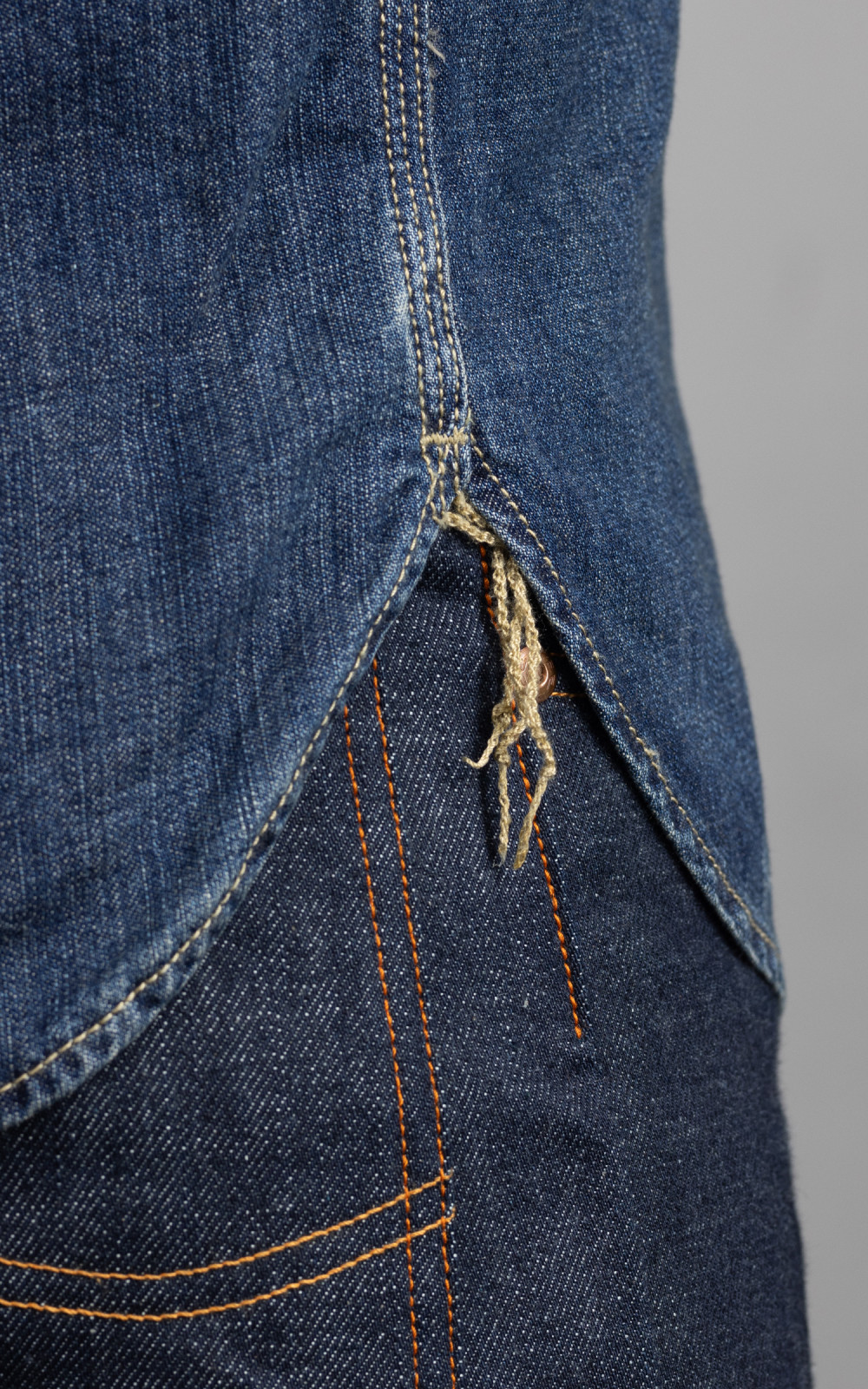 Houston U.S. Cotton Denim Work Shirt Vintage Wash Indigo