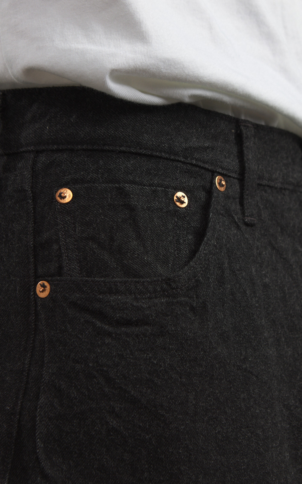 Kaptain Sunshine 5P Zipper Front Denim Pants One Wash Black