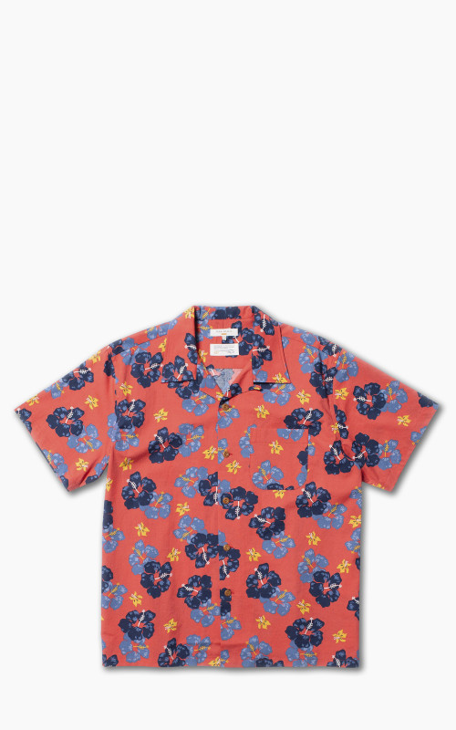 Nudie Jeans Arthur Flower Hawaii Shirt Red