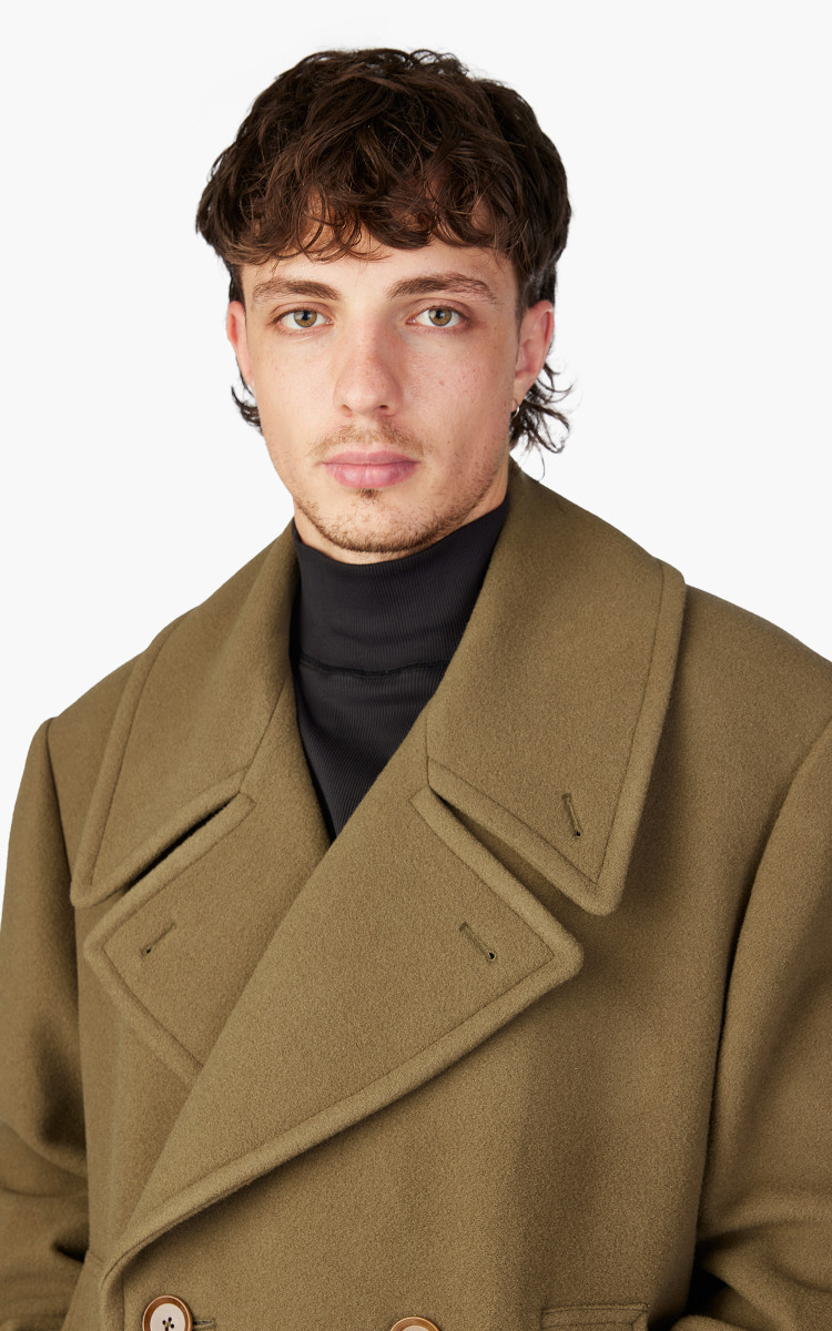 Lemaire Maxi Pea Coat In Black | ModeSens