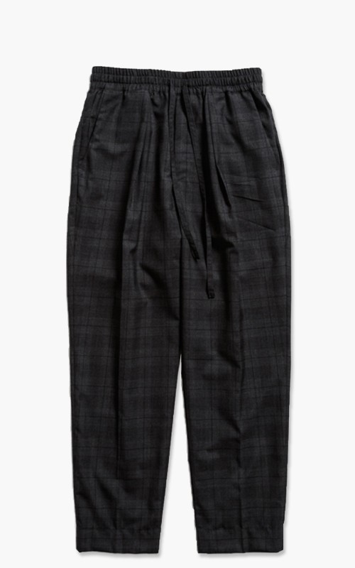 Markaware Super 120's Wool Tropical Pegtop Easy Trousers Charcoal Check