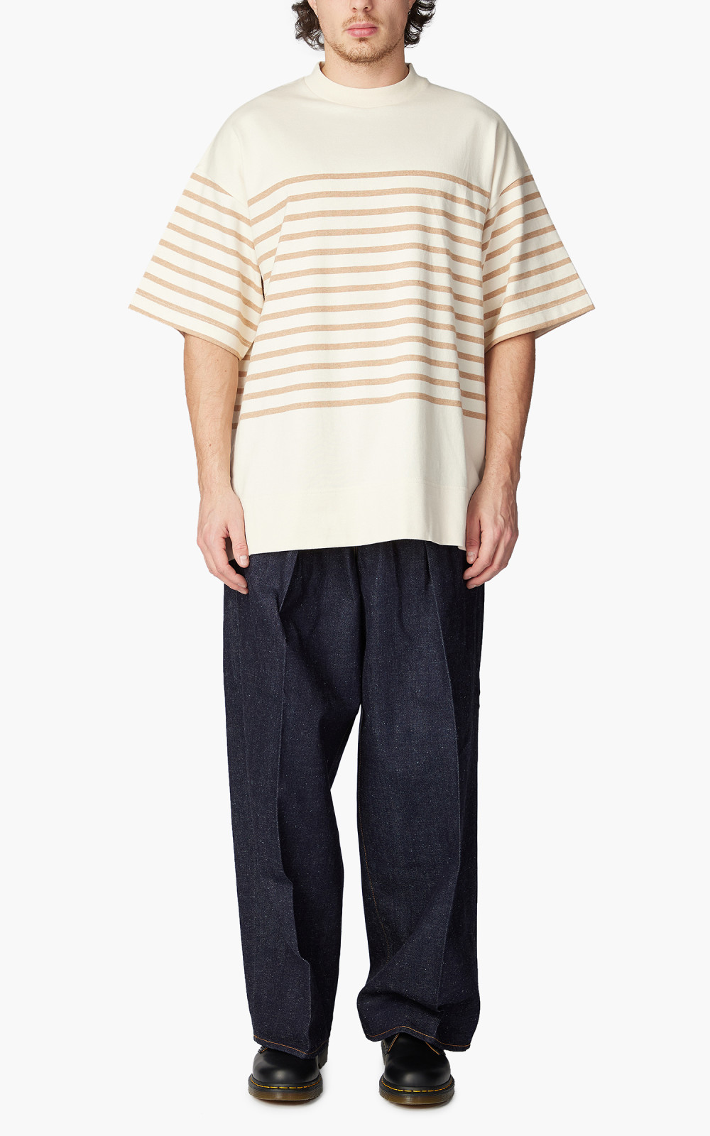 Markaware Box Tee S/S Ecru/N.Brown | Cultizm Markaware Box Tee S/S Ecru/N.Brown | Cultizm