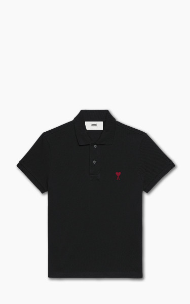 AMI Paris Ami De Coeur Polo Shirt Black