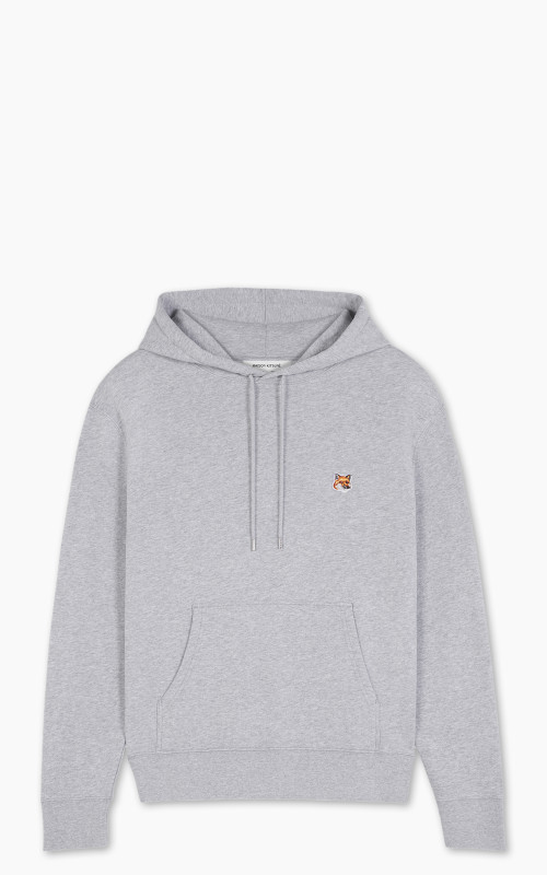 Maison Kitsuné Fox Head Patch Regular Hoodie Light Grey Melange