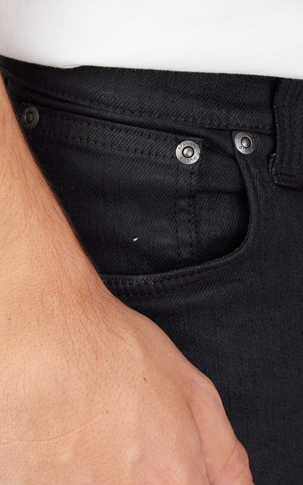 Nudie Jeans Thin Finn Back 2 Black 12oz | Cultizm