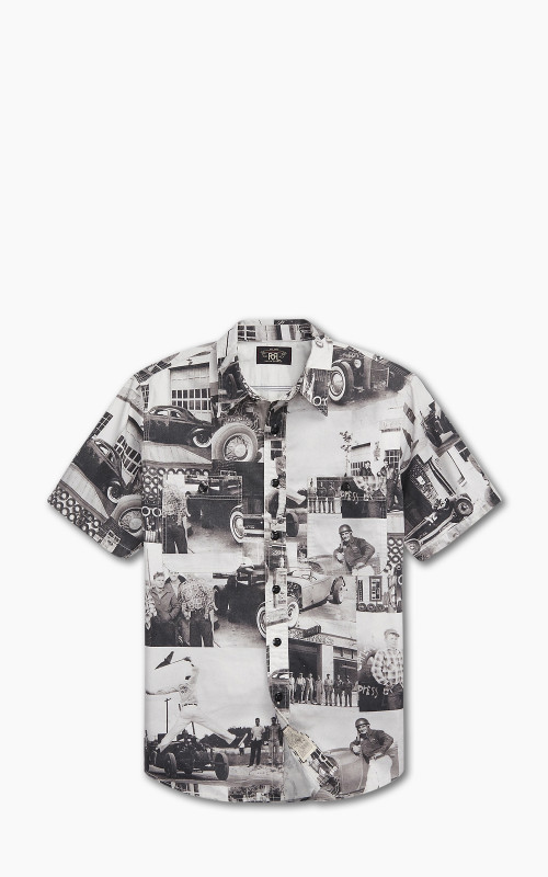 RRL Photo-Print Twill Workshirt Black/White