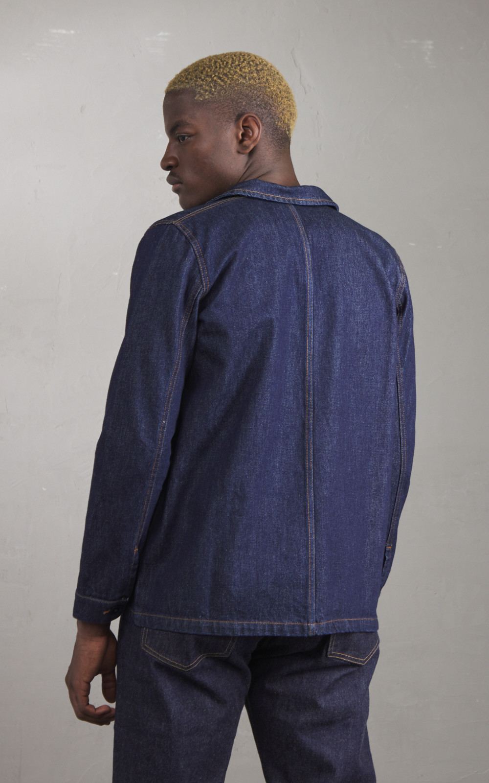 Le Mont St Michel Valmon Stonewashed Denim Work Jacket Indigo Cultizm